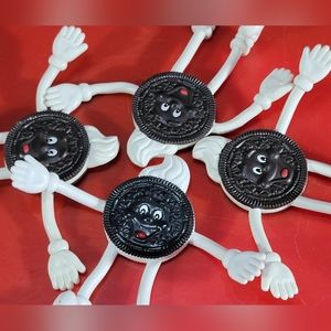 Oreo Guy x4 Bendable Gumby Flexible Characters Cookie Dairy Queen Promo Toys Set
